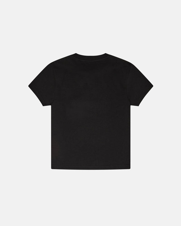 DESIRE TEE BLACK - black graphic print tee, back view - Cold Culture
