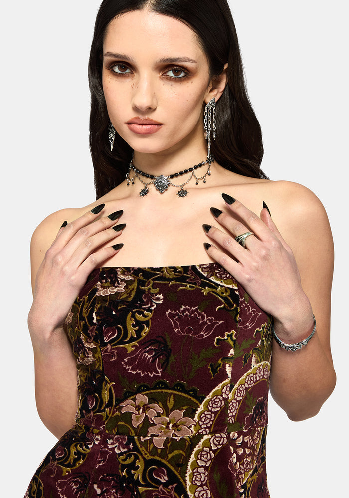 Effie Baroque Strapless Mini Dress