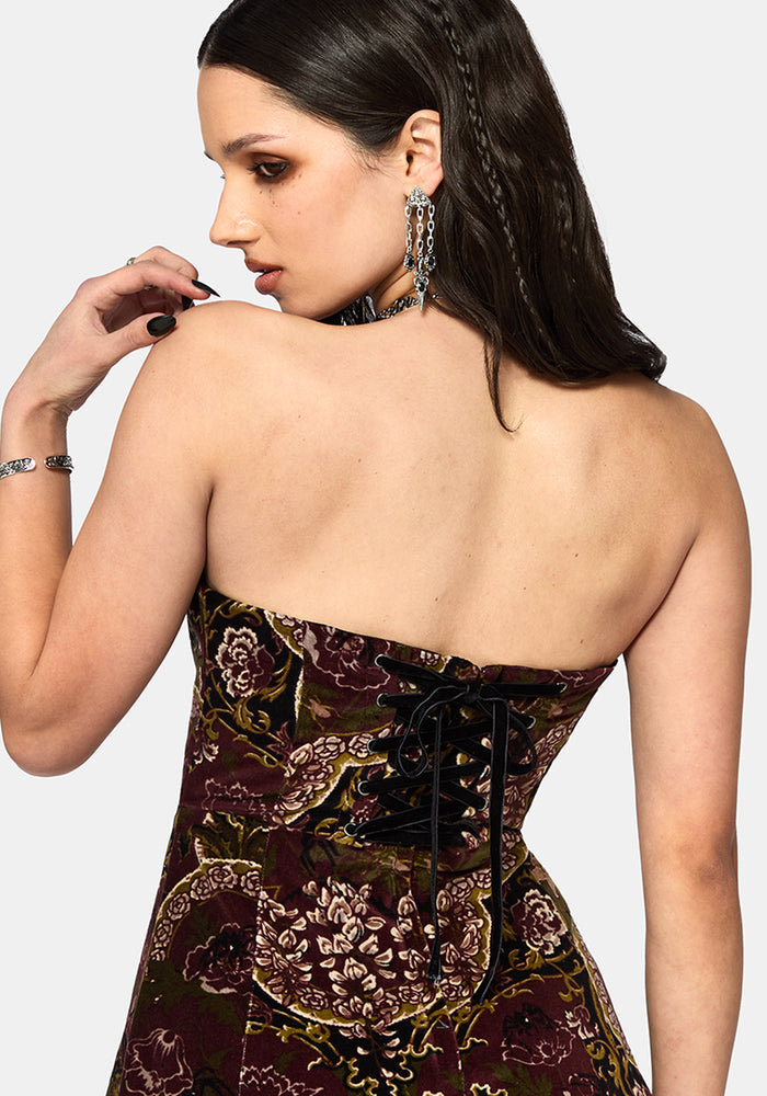 Effie Baroque Strapless Mini Dress