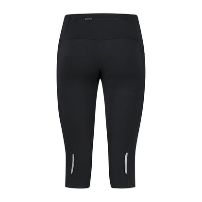 Rogelli Essential driekwart hardloopbroek dames zwart achterkant.