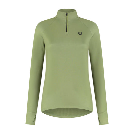 Rogelli Essential hardlooptop lange mouw dames sage voorkant.