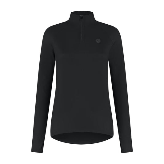 Rogelli Essential hardlooptop lange mouw dames zwart voorkant.