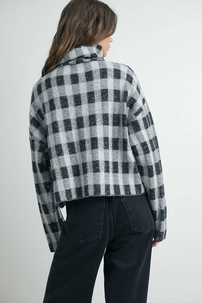 Fall Check Turtleneck Sweater - Intimate Whispers