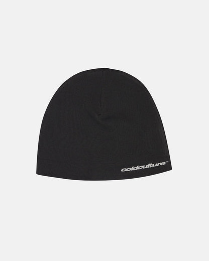 FLASH BEANIE BLACK - black beanie, front view - Cold Culture