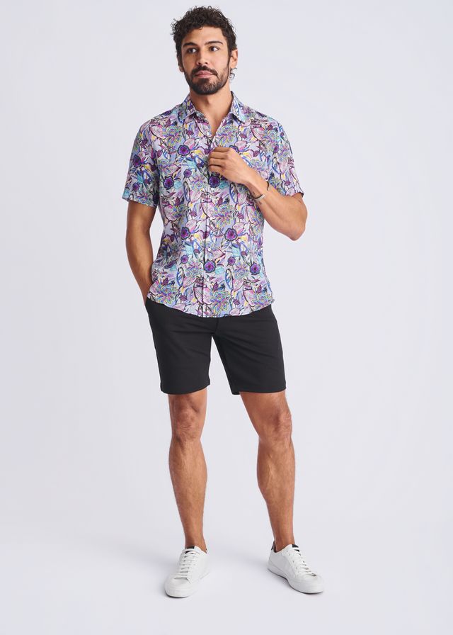 FLORAL LIGHTWEIGHT LINEN TENCEL S/S SHIRT