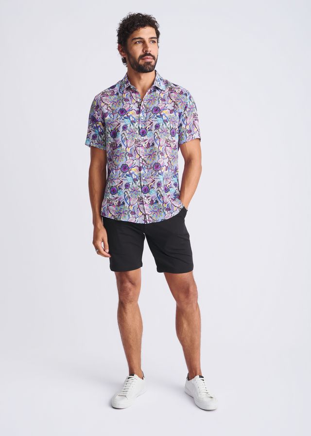 FLORAL LIGHTWEIGHT LINEN TENCEL S/S SHIRT