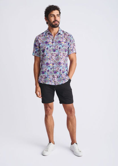 FLORAL LIGHTWEIGHT LINEN TENCEL S/S SHIRT
