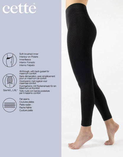 Footless Thermal Tights Black - Intimate Whispers