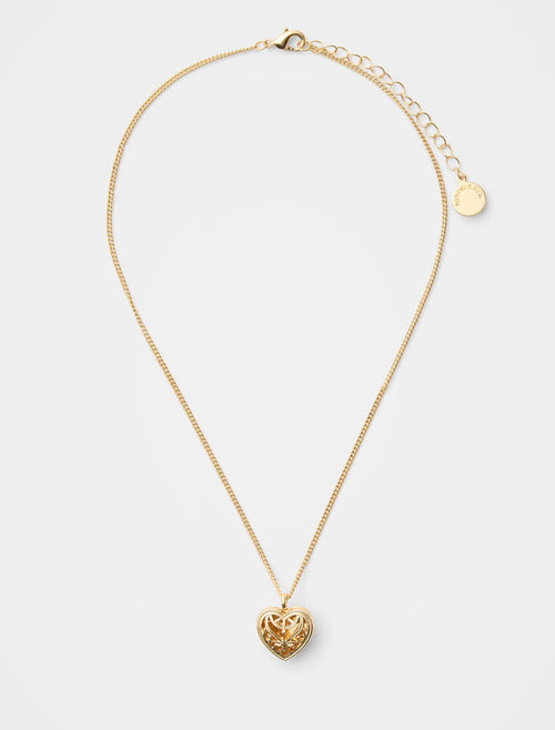 Francine Filigree Heart Pendant Necklace 0 Gold Forever New