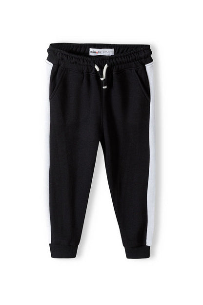 Fleece Joggers, Black, Contrast Stripe - 1