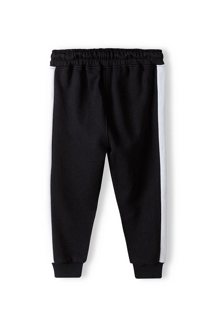 Fleece Joggers, Black, Contrast Stripe - 2