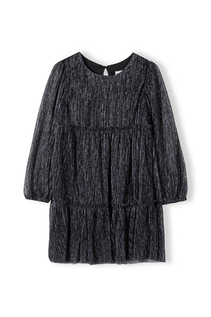 Sparkle Party Dress, Black, Long Sleeve - 2