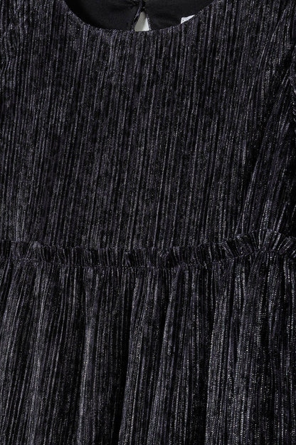 Sparkle Party Dress, Black, Long Sleeve - 4