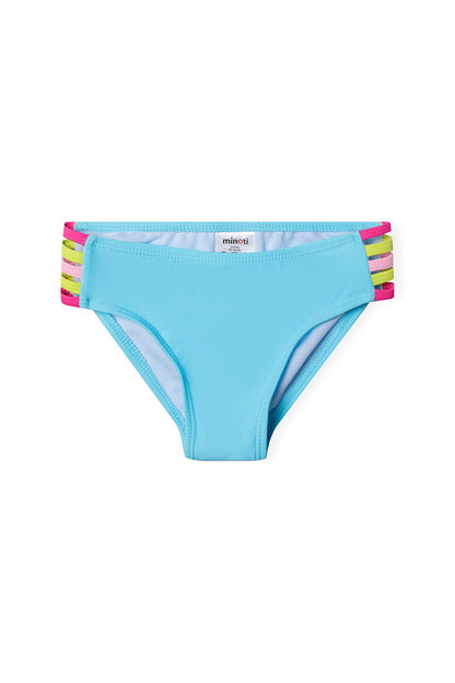 Cross-Back Bikini, Rainbow Straps, Turquoise - 5