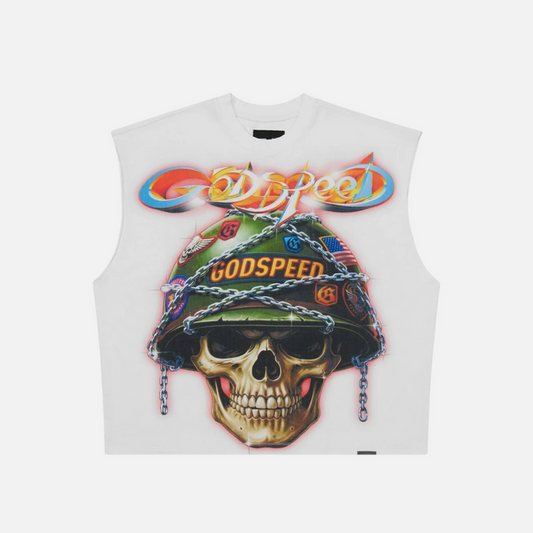Godspeed- Badges of Honor Sleeveless - White
