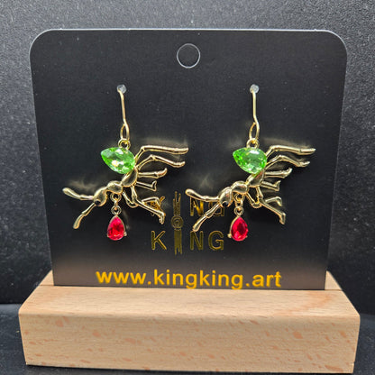 Green Ant Crystal Earrings
