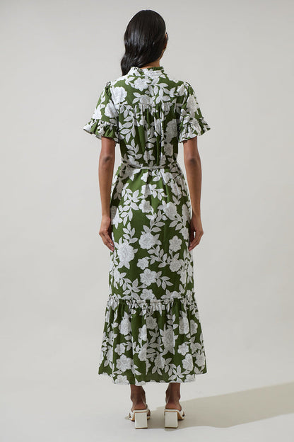 Haizley Floral Alna Button Up Midi Dress