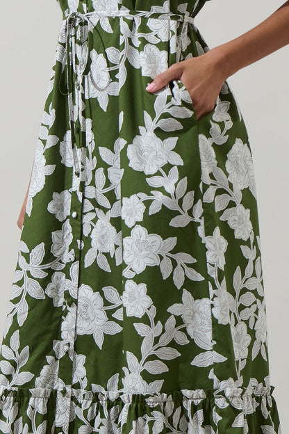 Haizley Floral Alna Button Up Midi Dress