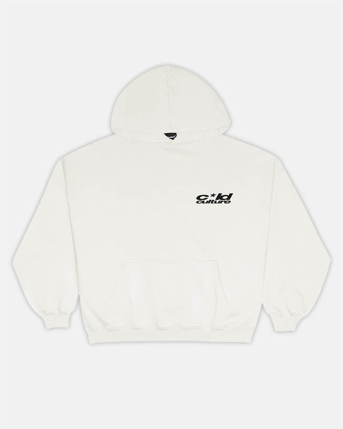 HEART ASHTRAY HOODIE GREY - cream graphic print hoodie, front view - Cold Culture