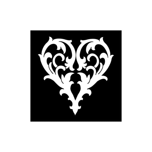Heart Black 3" X 3" - Sticker