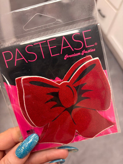 Holographic Red Bows Nipple Pasties - Intimate Whispers