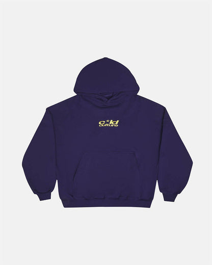 ICONIC COLD HOODIE NAVY BLUE - navy blue graphic print hoodie, front view - Cold Culture