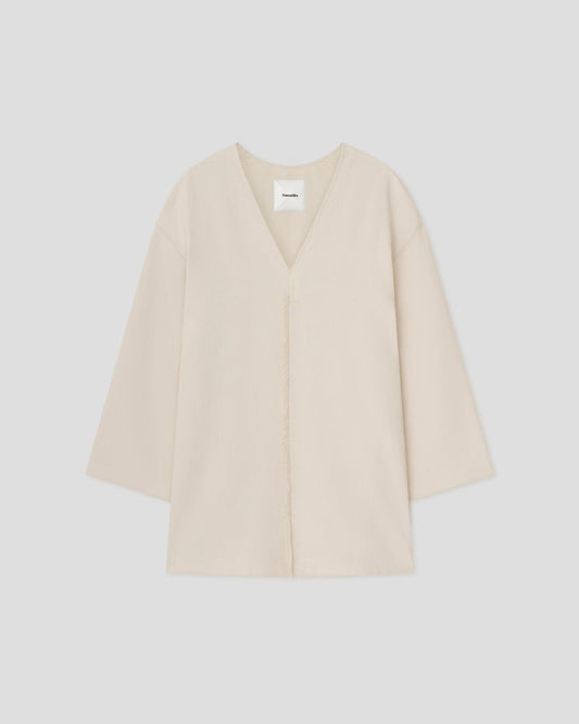 Isabelle - V-Neck mini dress - Creme