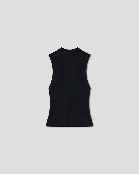 Jelani - Turtleneck vest - Black