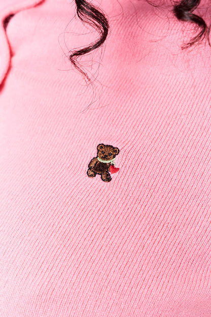 June Relaxed Wool Cardigan in Coral
