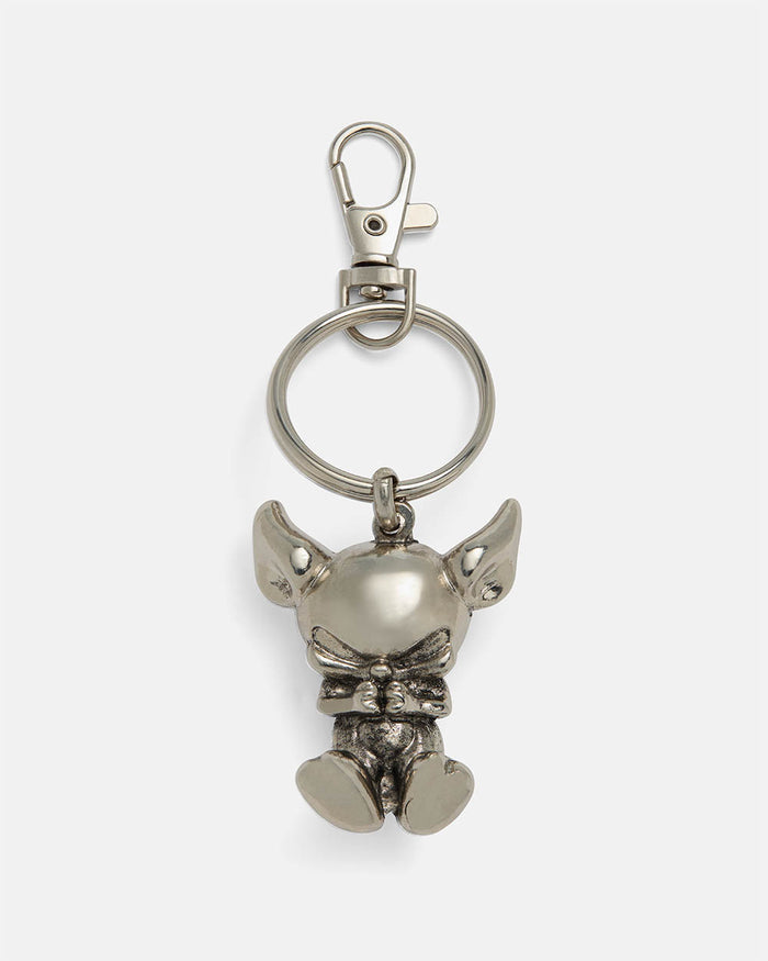KEVIL METAL KEYCHAIN - silver metal character keychain, front view - Cold Culture