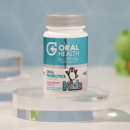 Kids Dental Oral Probiotics with BLIS K12 & M18 – 7 Strains, 3 Billion CFU (Strawberry-Vanilla Flavor)
