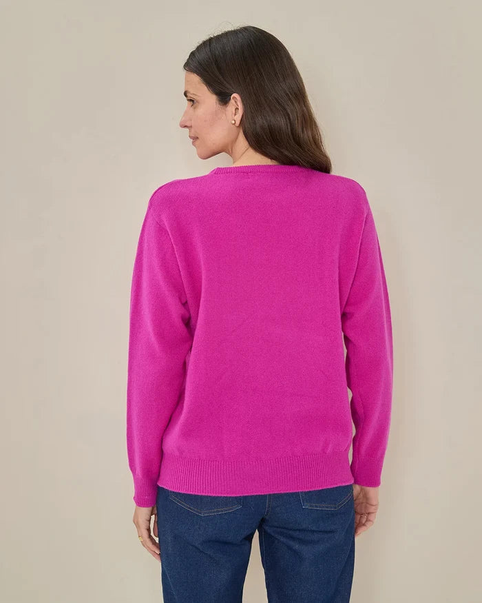 Lambswool Crew Neck Jumper - Magenta