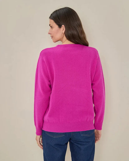 Lambswool Crew Neck Jumper - Magenta