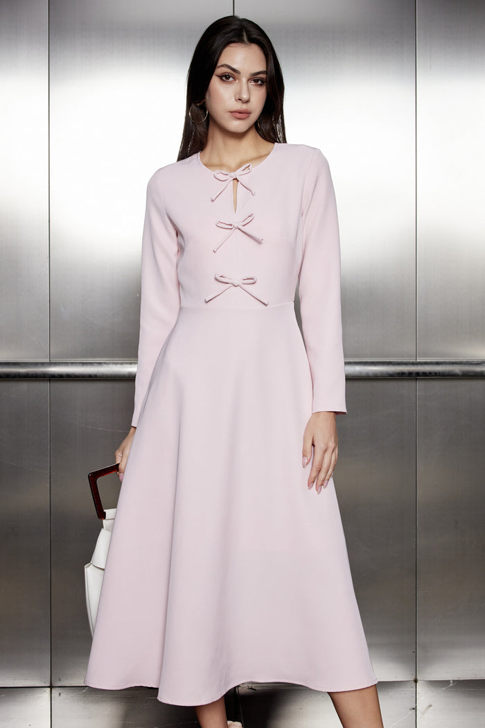 Lavanya Bow Ruffle Maxi Dress