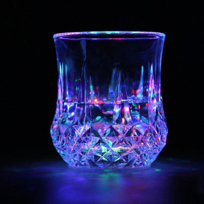 LED Flashing Glowing Water Liquid Activated Light Up Glass Cup Mug Luminous Party Drink Cup
