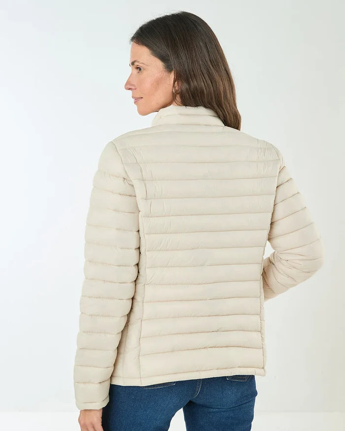 Lightly Padded Quilted Jacket - Stone