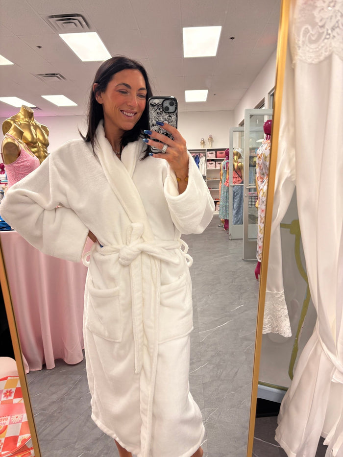 LUXE PLUSH ROBE - Mom of the year (White) - Intimate Whispers