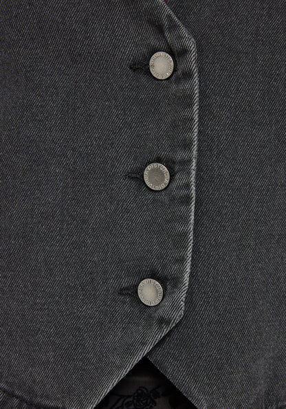 Maleah Embroidered Denim Waistcoat