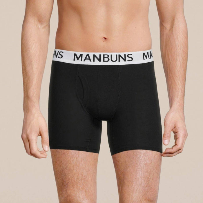 Men's Classic Black Boxer Brief with Pouch - Intimate Whispers