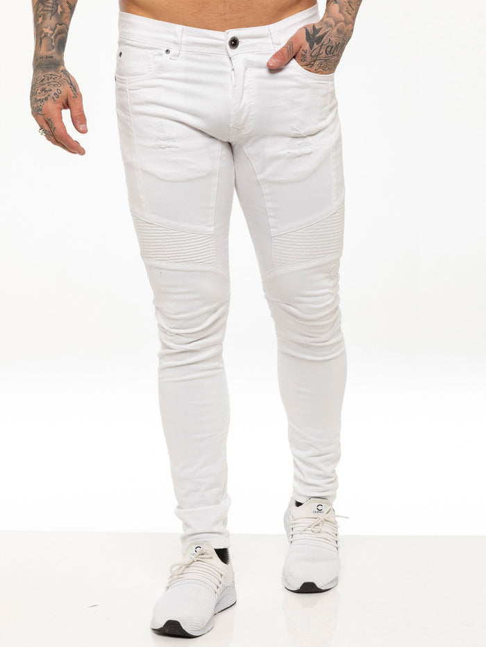 EZ365 Copy of Mens Super Skinny Stretch Biker Denim Jeans | Enzo Designer Menswear ENZO RAWDENIM