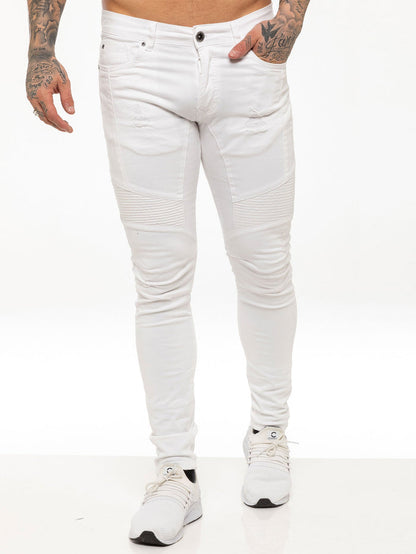 EZ365 Copy of Mens Super Skinny Stretch Biker Denim Jeans | Enzo Designer Menswear ENZO RAWDENIM