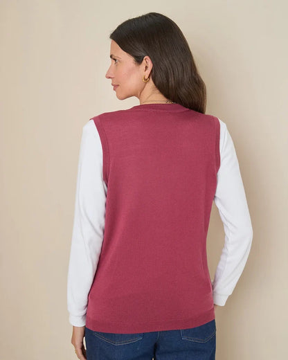 Merino Waistcoat - Rosewood