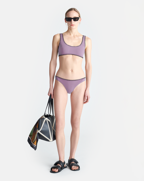 Merve - Recycled nylon bikini bottoms - Lilac/Black