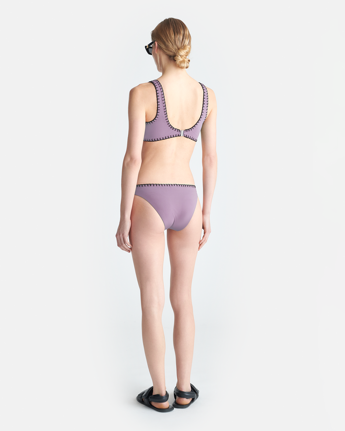 Merve - Recycled nylon bikini bottoms - Lilac/Black