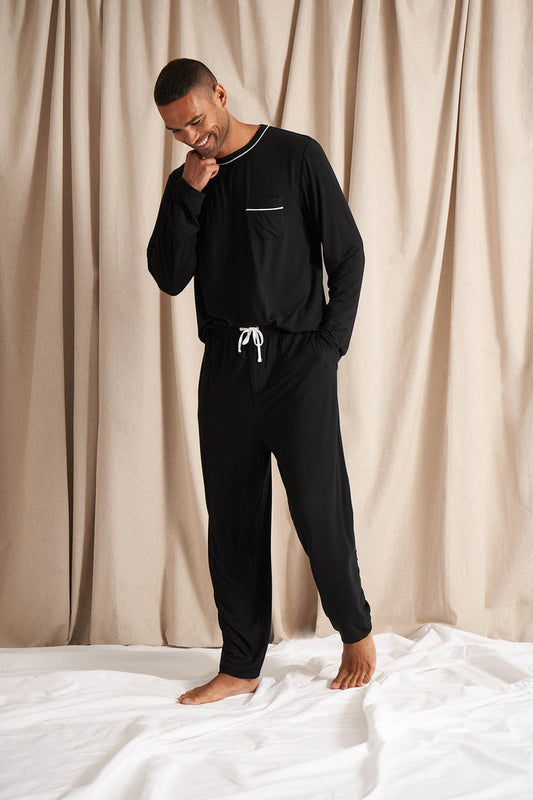 Mister You Bamboo Pajama Set: Black - Intimate Whispers