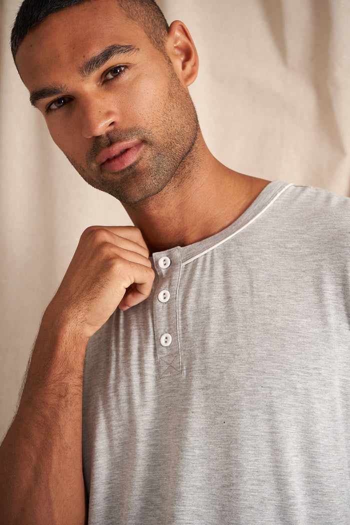 Mister You Bamboo Short Pajama Set: Grey Marl - Intimate Whispers