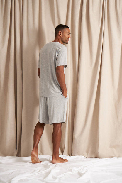 Mister You Bamboo Short Pajama Set: Grey Marl - Intimate Whispers