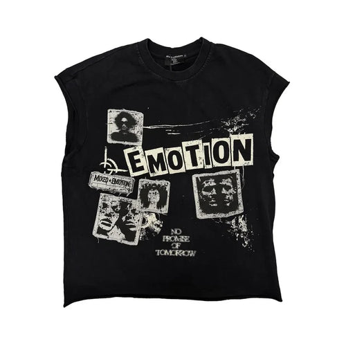 Mixed Emotion - Newspaper Sleeveless Tee -