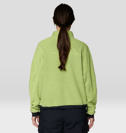 MOUNTAIN HARDWEAR Women's Summit Grid Big Grid Half-Zip Pullover back view Bright Lichen