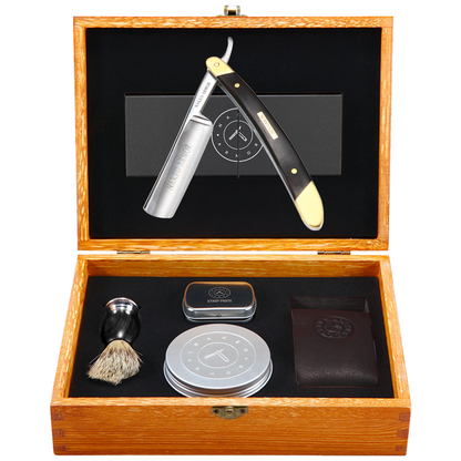 Naked Armor Solomon 7 Piece Straight Razor Kit 7/8 Black
